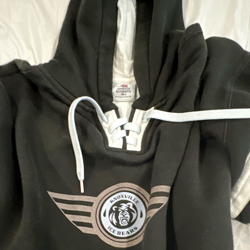 Sportco Knoxville Ice Bears Hockey Hoodie Sweatshirt Black Lace-Up