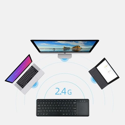 2.4GHz Mini Wireless Keyboard Touchpad Rechargeable Remote for Smart TV PC Andro