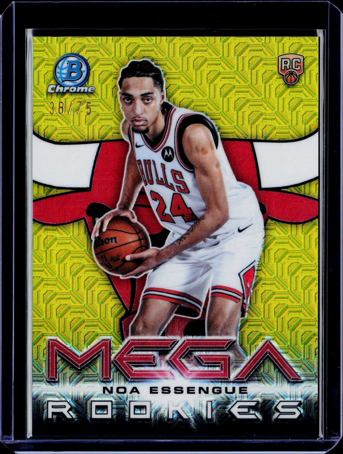 2025-26 Bowman #MR-12 Noa Essengue Mega Rookies Yellow Mojo #/75
