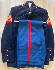 USMC Marine Corps Enlisted Dress Blues Blouse Jacket 38R Pants 32x33