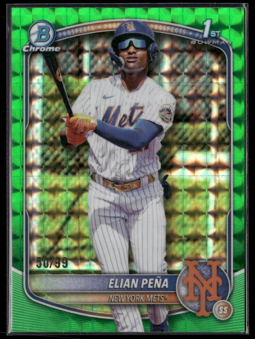 2025 Bowman Chrome Elian Pena 1st Green Geometric Refractor /99 #BCP-155