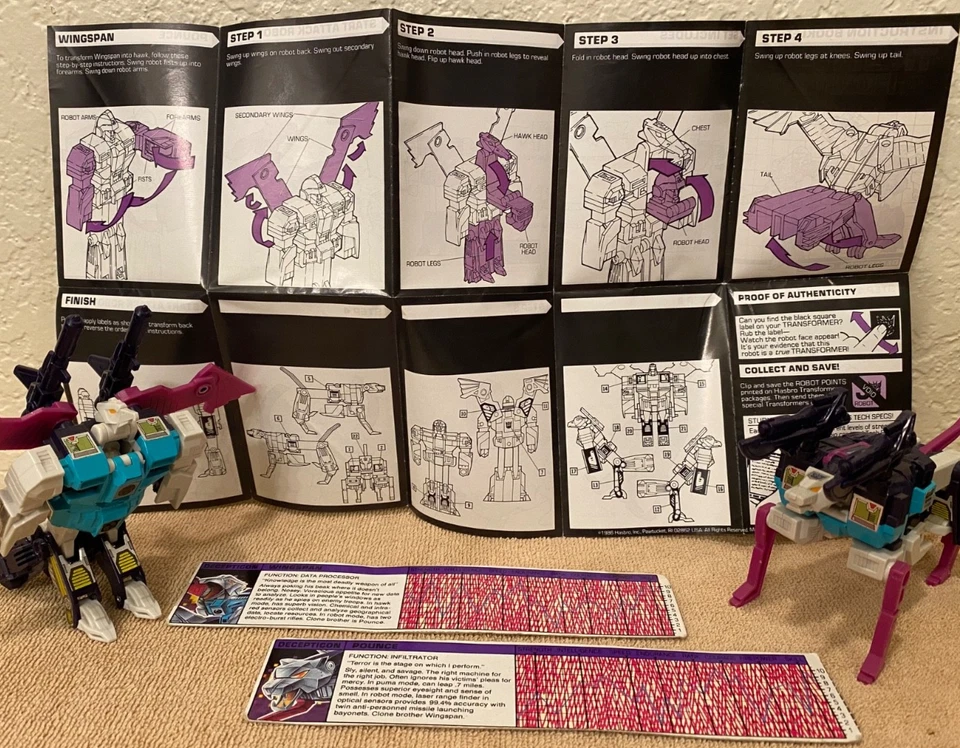 Clones Decepticon Transformers de colección POUNCE & WINGSPAN completo G1 Takara 1987 Foto 2 de 4