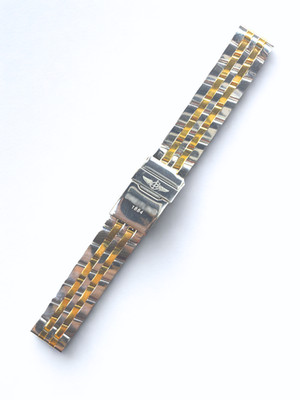 Breitling Callistino Two-Tone Metal Watch Band   18mm & 24mm | Straight End Link