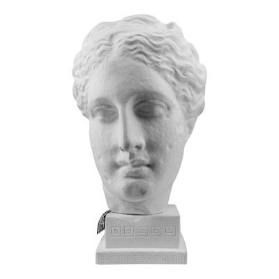 Hygeia Salus Greek Roman Goddess of Good Health Bust White Hard Plaster 13 in