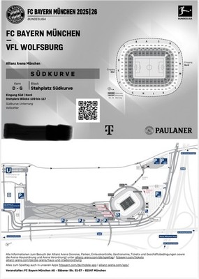 Sammler Ticket FC Bayern München  - VFL Wolfsburg 11.01.2026 P@H