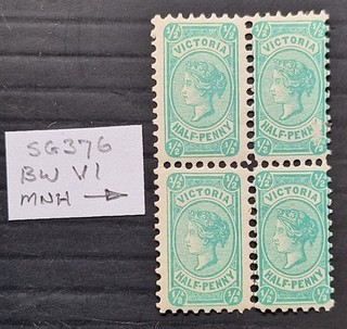 1901 Victoria Australia Blk 4X1/2d Bluish green No Postage at base stamps MUH