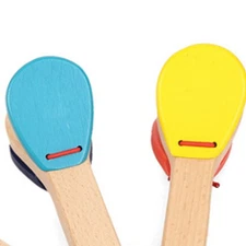 Wooden Music Clapper Toddler Hand Castanet Percussion Plate Toy For Kids Educate