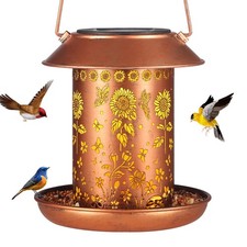 Sunflower Solar Bird Feeder for Outdoors Hanging Solar Lanterns Waterproof Me...