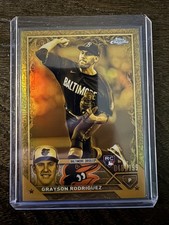 2023 Topps Chrome Gilded Cast in Gold Refractor Grayson Rodriguez RC Rookie /199