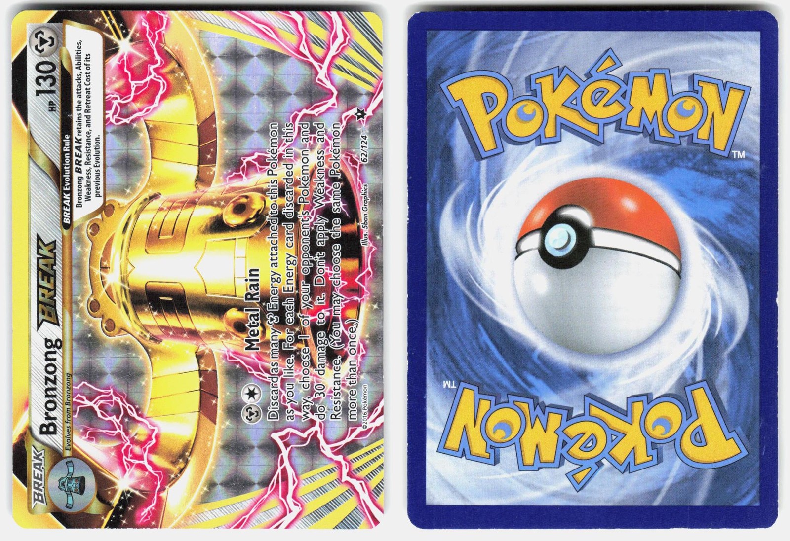 Bronzong BREAK 62/124 BREAK Rare Fates Collide Pokemon Holo Lightly Played