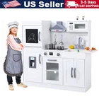 Kids Wooden Playset Toys Super Large Cooking Pretend Play Kitchen Sets Gifts