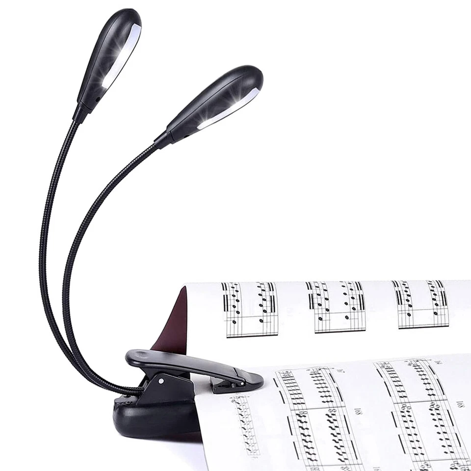 Portable Double-Head Clip Light LED Reading Lights USB/Battery Music Stand Light - image 2 of 4