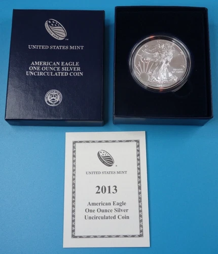 2013-W American Silver Eagle Burnished 1 oz .999 US Mint $1 Coin OGP Box & COA