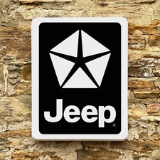 CHRYSLER JEEP LED ILLUMINATED LIGHT UP BOX GARAGE SIGN AUTOMOBILIA GASOLINE