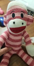 Maxx the Sock Monkey 15.5 Inch Pink and White B30 