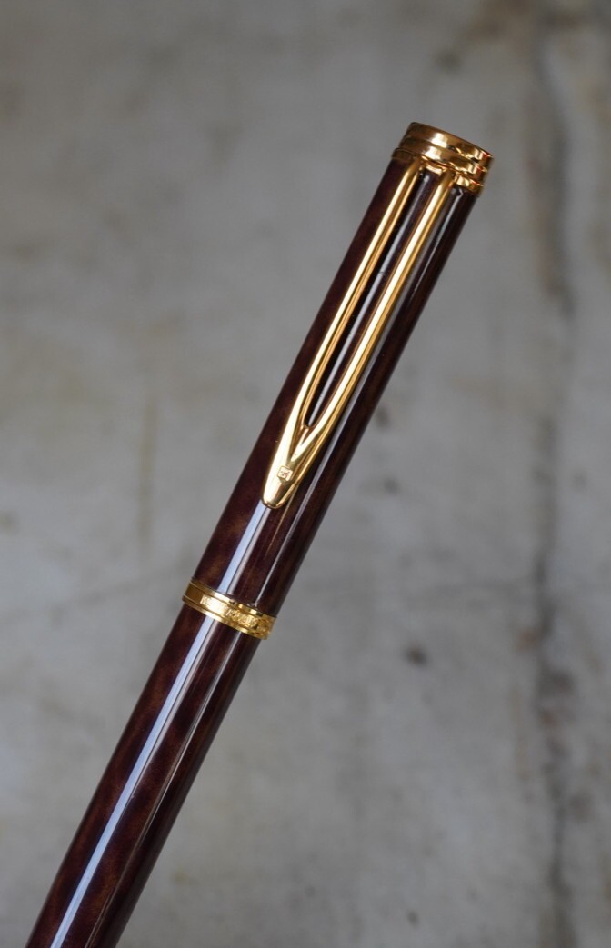 Stylo Plume Waterman Exclusive Marron Marbré - Plume Or 18K Taille F - Occasion Très Bon état