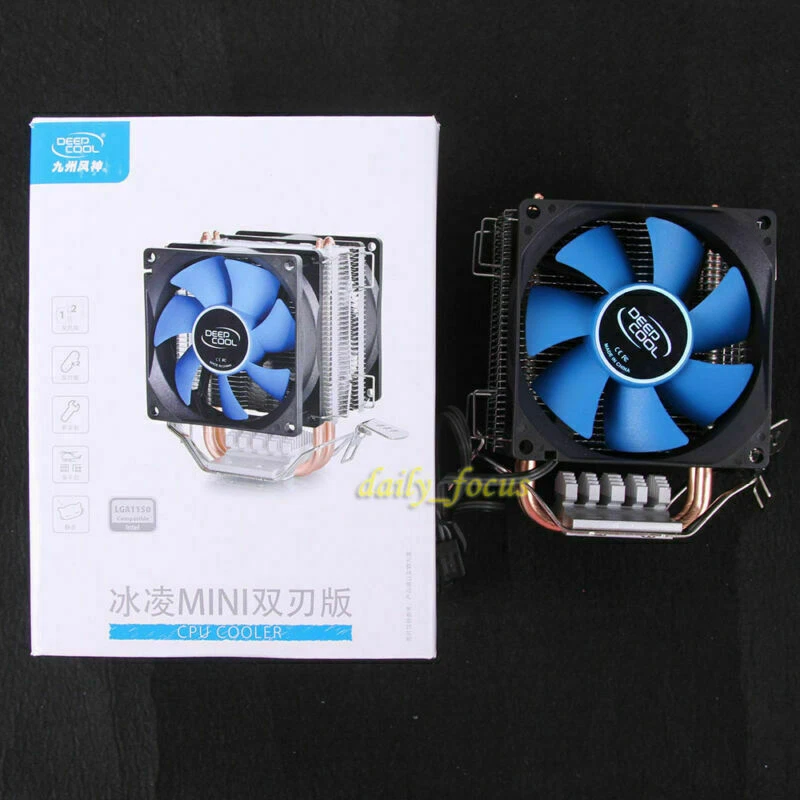 DEEPCOOL mini double tubes blade Cooler Fan for AMD FM1 FM2 AM2 AM3 AM4 - Image 2 of 4