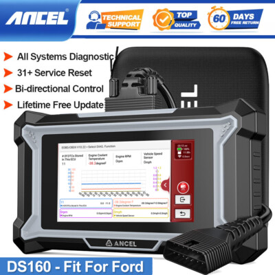 For Ford Bidirectional OBD2 Scanner Diagnostic Tool Auto ECU Coding ANCEL DS160