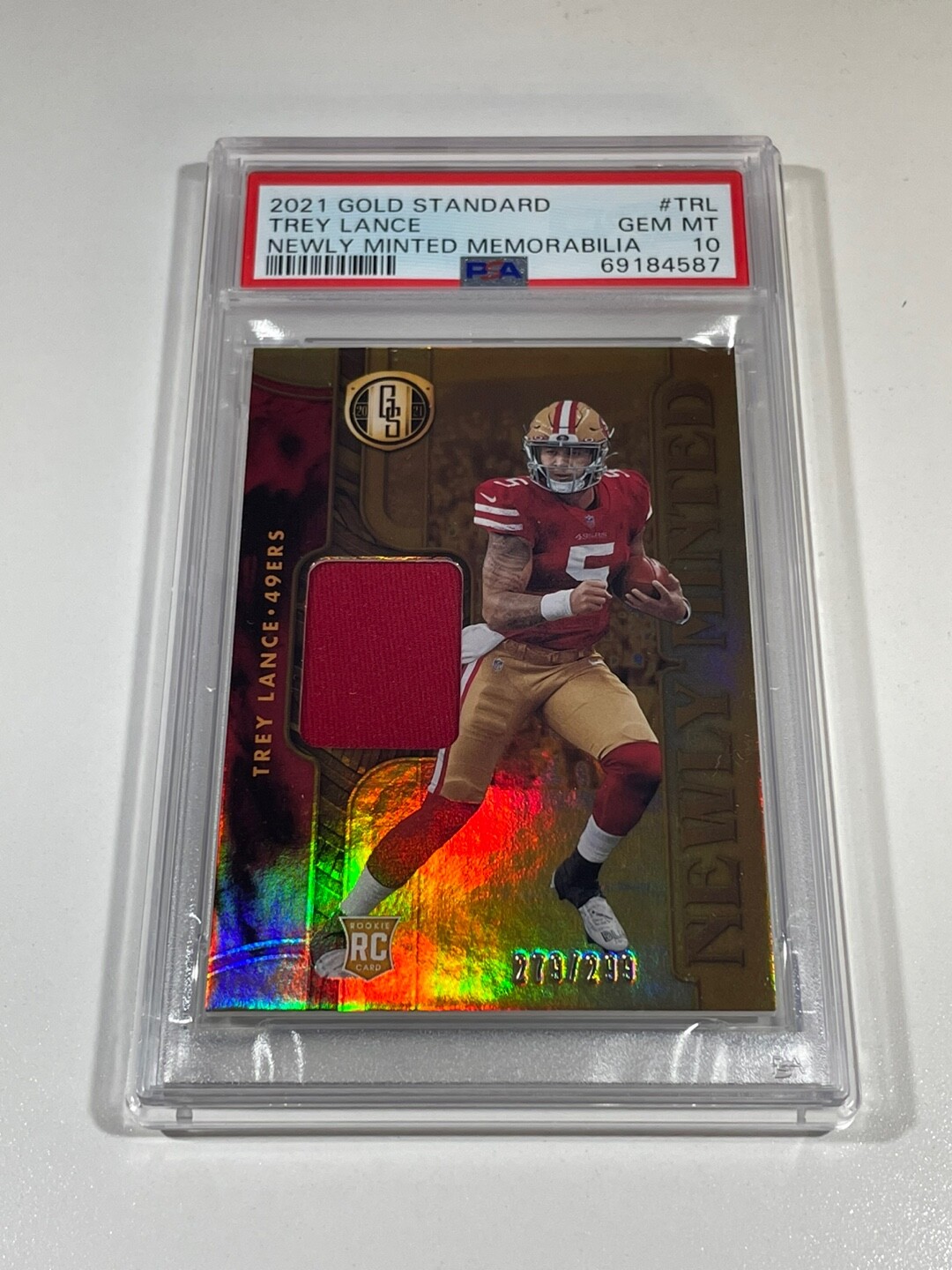 Trey Lance Panini Gold Standard Newly Minted Memorabilia #TRL Base