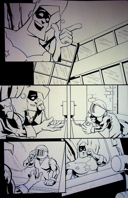 Supermansion 2017 #2C Original MATT HEBB Hand-Drawn Interior Titan Comics Page