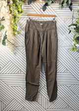 ARITZIA WILFRED Women's Casbah Lyocell Paperbag Pants Brown Zip Size 4