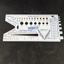 GAGE-IT Hardware Measuring Tool Metric Inches Pipe, Threads, Wire, Drill NEW