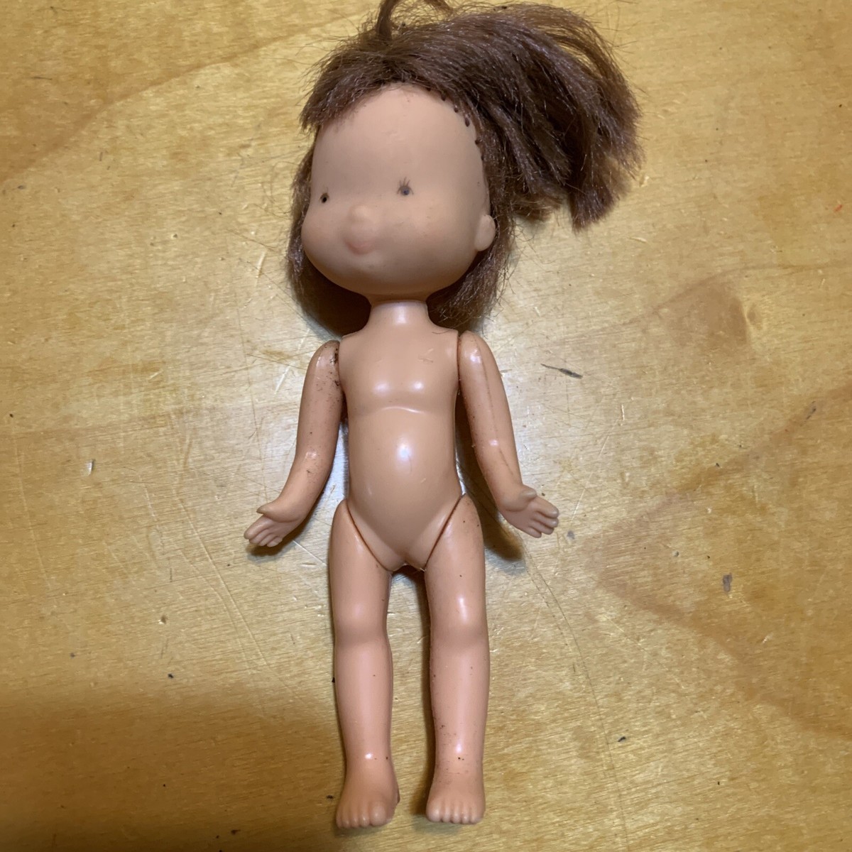 1975 HOLLY HOBBIE DOLL 6 INCH TALL BROWN HAIR NO CLOTHES