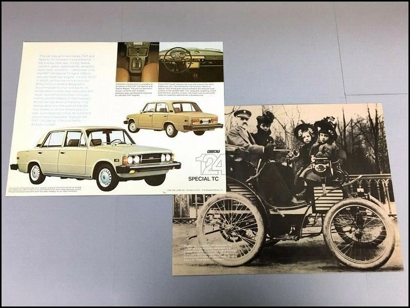 1974 Fiat 124 Special TC Original 1-page Car Brochure Card Foto 2 de 2