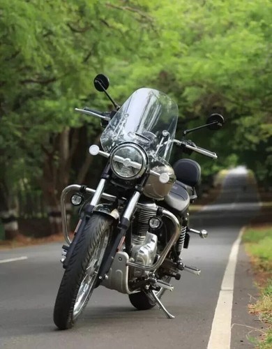 "BLACK TOURING HANDLEBAR" FIT FOR ROYAL ENFIELD NEW CLASSIC 350 REBORN - Picture 3 of 3