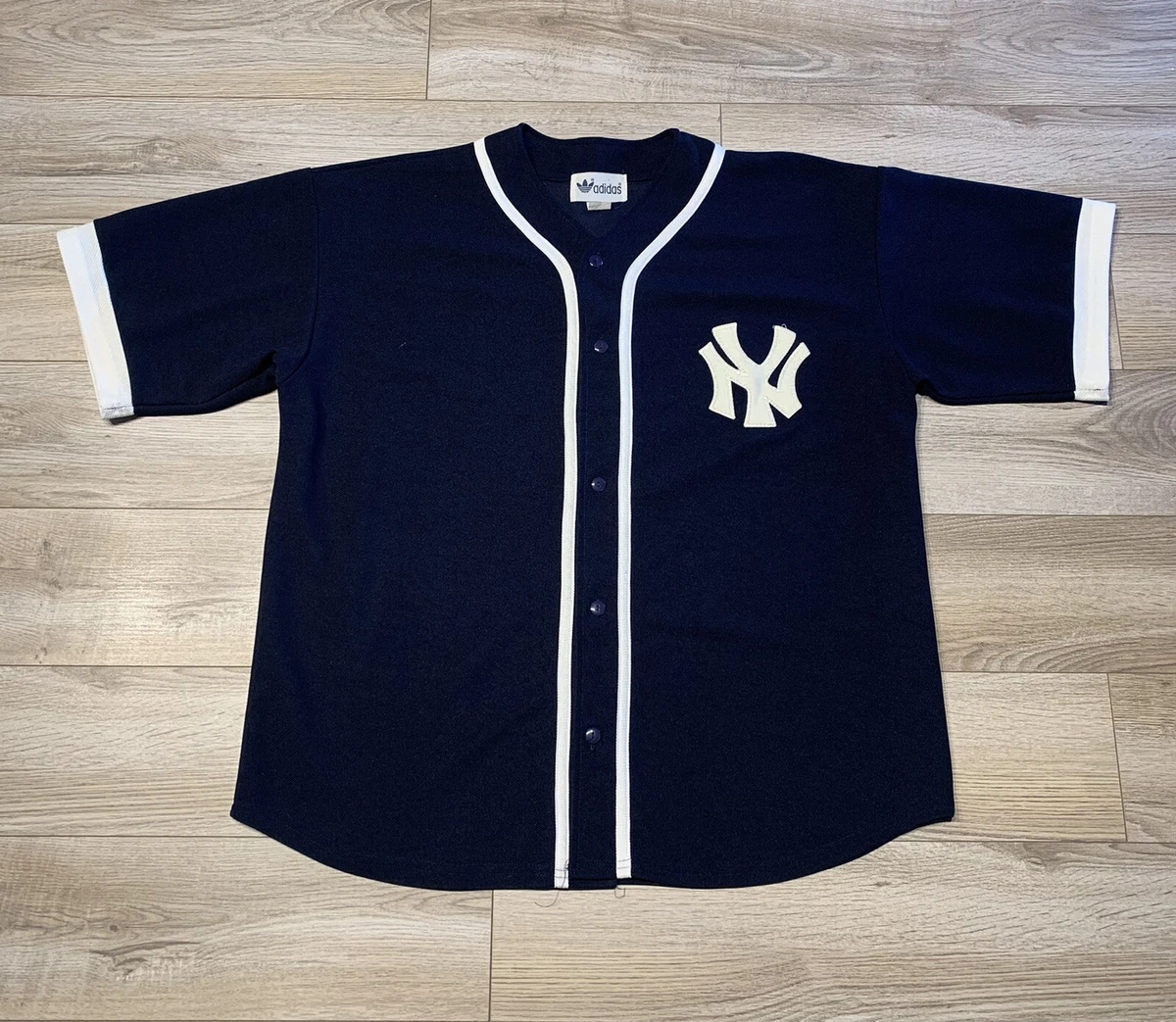 Vintage 1980's Adidas New York Yankees Jersey Cut And Sewn Clean Made In  USA