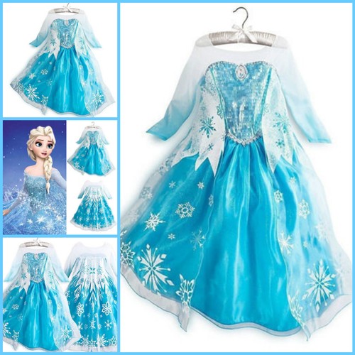 KIDS Frozen Elsa Princess Christmas Party Girls Costume Dresses AGE 3 4 5 6 7 8Y - Picture 8 of 10