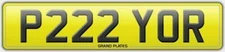 Number plate P222 YOR registration PRYOR PRYORS PRIOR PRIORS CAR REG NO FEES