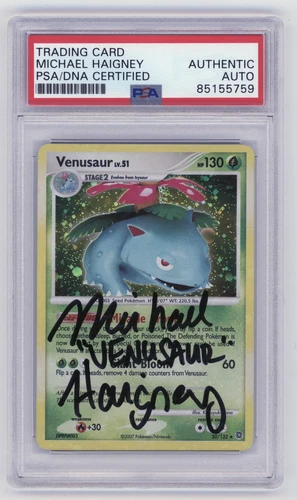 PSA Signed Micheal Haigney Venusaur Secret Wonders 20/132 Holo Rare
