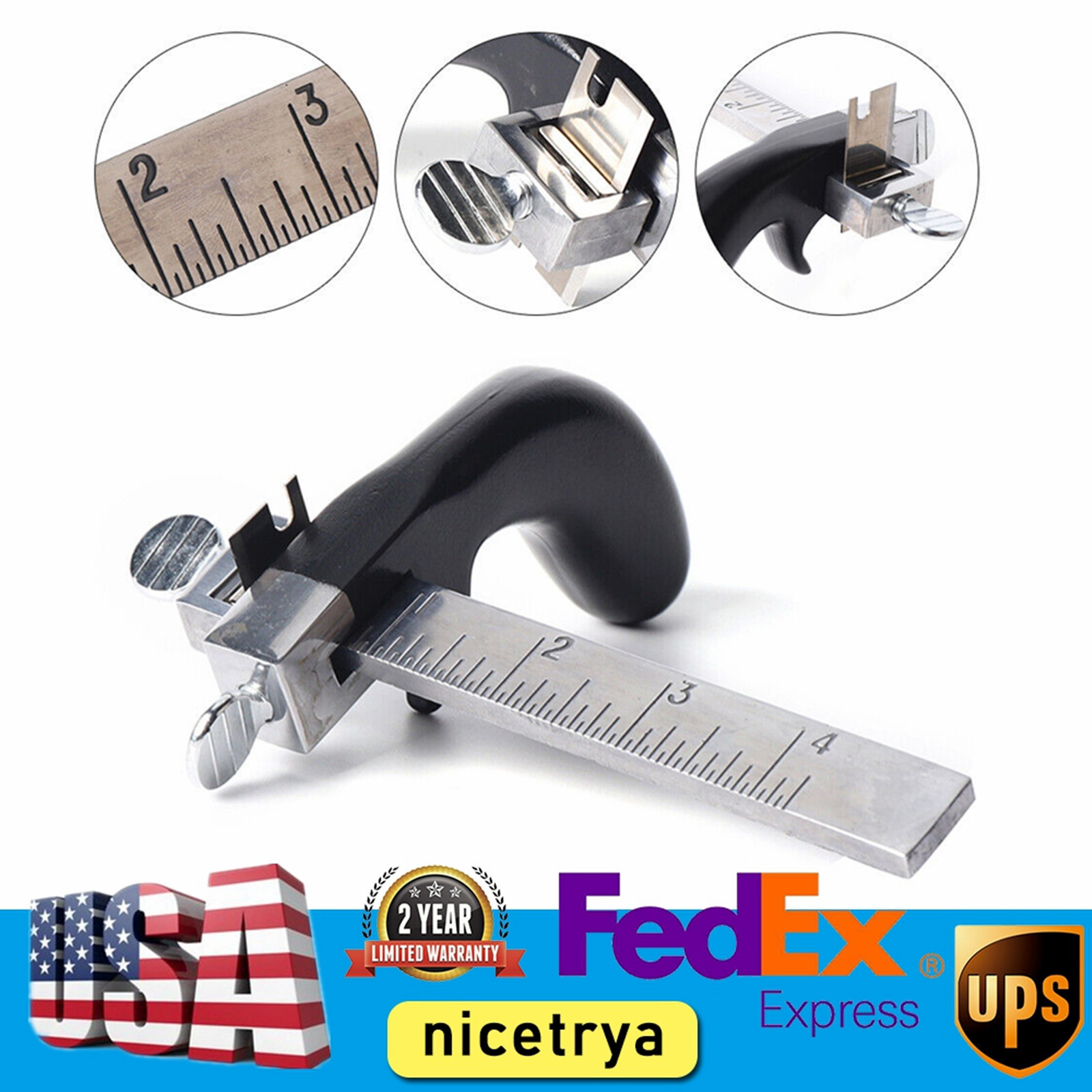 Professional Leather Draw Gauge Tool Strap Cutter Hand Craft Belt Cutting Blade