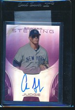AARON JUDGE AUTO 2013 Bowman Sterling PURPLE REFRACTOR #/10 Yankees Rookie Card