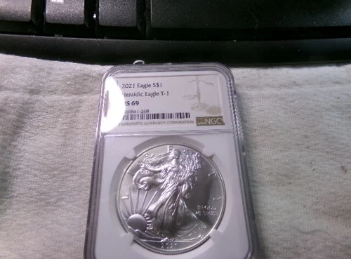 2021 T-1  American Eagle Silver Dollar NGC MS 69  superb Gem BU