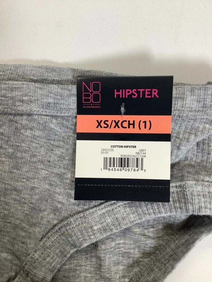 Calzoncillos hipster de algodón gris No Boundaries para mujer ¡NUEVOS! Nuevo con etiquetas Foto 4 de 4