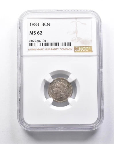 MS62 1883 Nickel Three Cent Piece NGC *7906