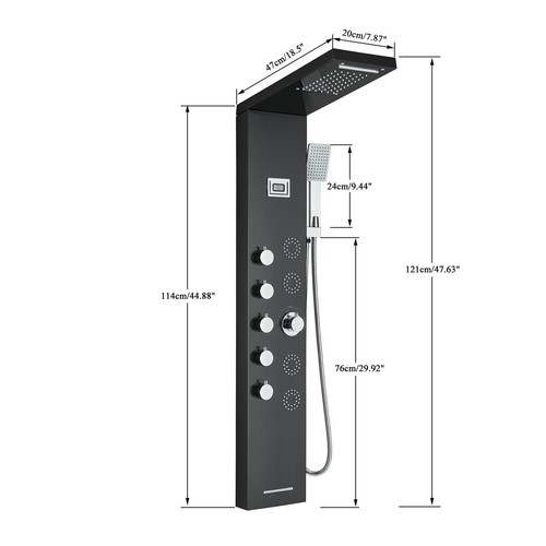 LED Moderna Panel de Ducha Acero Inoxidable Columna de Hidromasaje Para Baño - Imagen 58 de 140