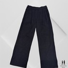 Saint Sofia Ladies Trousers Size 2 US Black Wide Leg Belted Loose Elastic Waist — photo 1