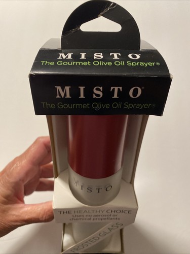 Misto Gourmet Olive Oil Sprayer Dispenser, Refillable New Red, Frosted Glass - Picture 5 of 5