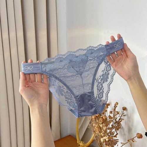 Rhinestone Panties Women Sexy Ice Silk G-string Briefs Thongs Underwear Lingerie - Picture 10 of 26