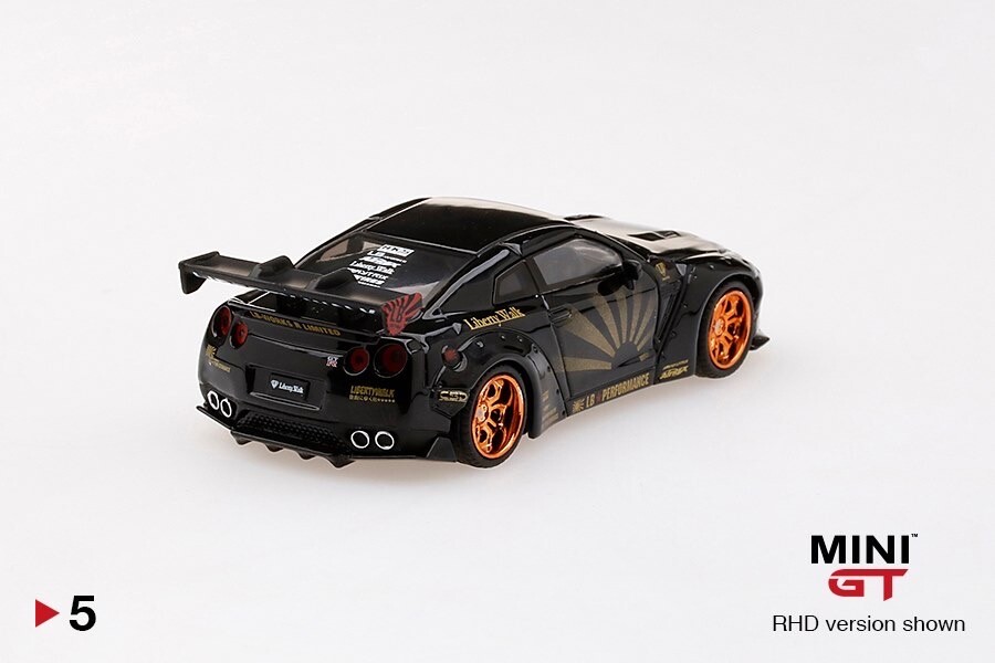 MINI GT 5 LB WORKS Nissan GT-R (R35) Black w/ Copper Wheel MINI GT 5 LB WORKS Nissan GT-R (R35) Black w/ Copper Wheel