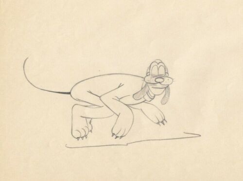 RARE 1944 DISNEY PRODUCTION "SPRINGTIME FOR PLUTO" ANIMATION ART DRAWING COA - Picture 2 of 5
