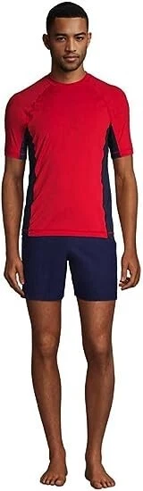 NWT Lands' End Men's Crew Neck Short Sleeve Rash Guard Red UPF 50 XXL $60 FLI161 - Image 4 of 4