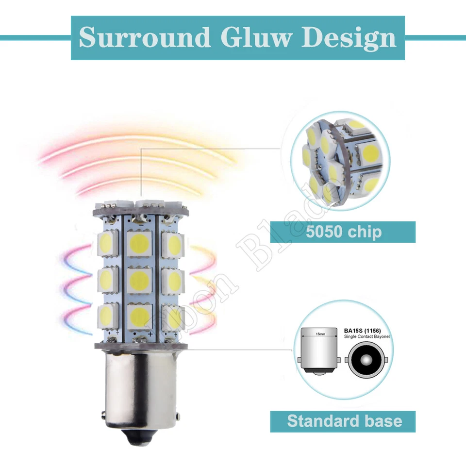 BA15S 1156 6V 6 Volt LED For Classic Vintage Car or Motorcycle 6 Voltage White - Image 4 of 4
