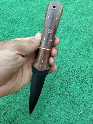 9  D2 FIXED BLADE DOUBLE EDGE DAGGER BOOT KNIFE DIRK  KNIFE Cocobolo Wood Handle