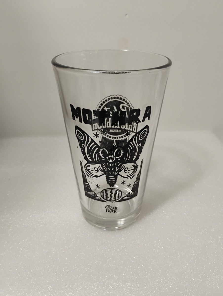 Pabst PBR Godzilla 70th Anniversary MOTHRA Pint Glass Attack Peter