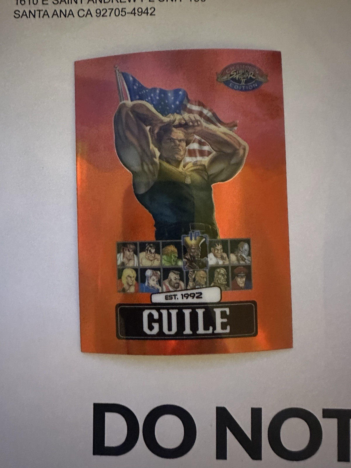 Street Fighter 2: Champion Edition PSA Magazine Promo Card Guile Red /100