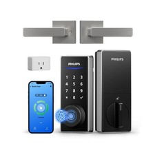 Philips WiFi Smart Lock with Handle, Fingerprint Keyless Entry Door... Fast Ship